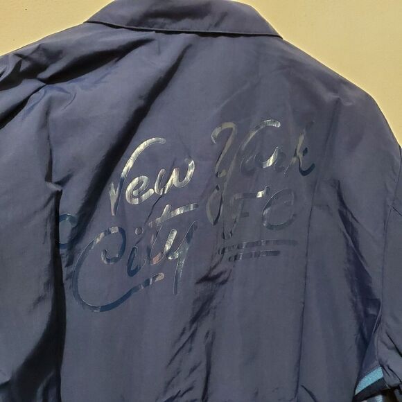 Adidas Mens Sz Large MLS NYCFC ATM Jacket Blue/Orange Snap Up Front HB8483 NWT - Picture 7 of 9